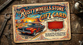 Carte cadeau Rusty Wheels